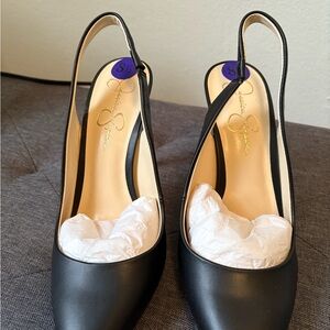 Jessica Simpson Elegant Black Slingback Heels